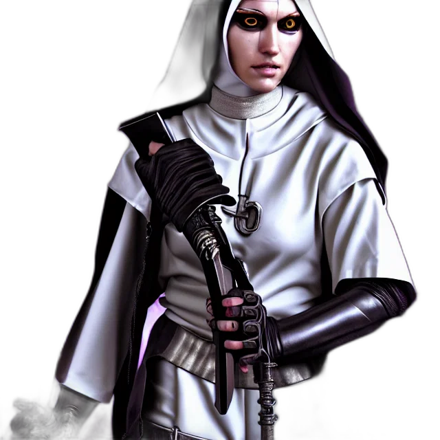 weapon, staff, jacket, sword, concept art, comic book art, fantasy art, photorealistic transparent PNG cut-out