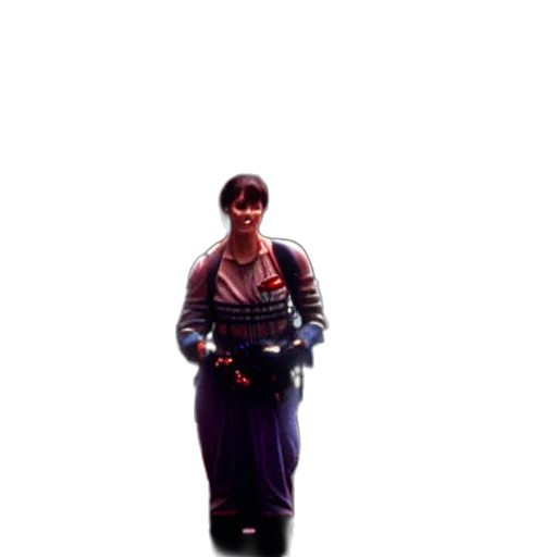 jacket, staff, robot, dress, 3d render, pixel art, concept art, cyberpunk transparent PNG cut-out