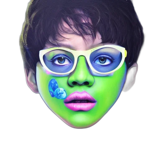 mask, face, creature, vaporwave transparent PNG cut-out