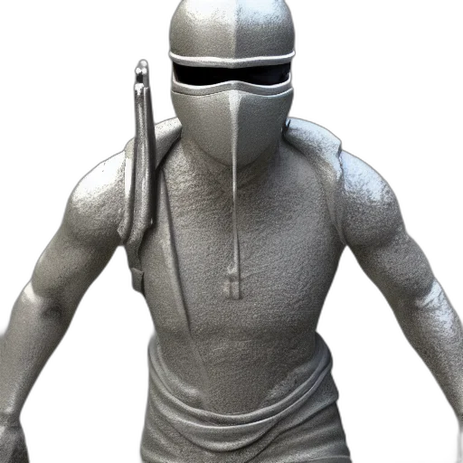 robot, staff, sword, mask, 3d render, concept art, photorealistic, octane transparent PNG cut-out
