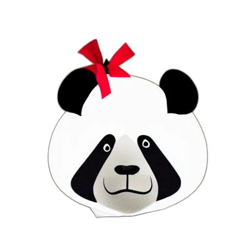 animal, cartoon, 3d render, photorealistic, portrait, panda, wearing, black transparent PNG cut-out