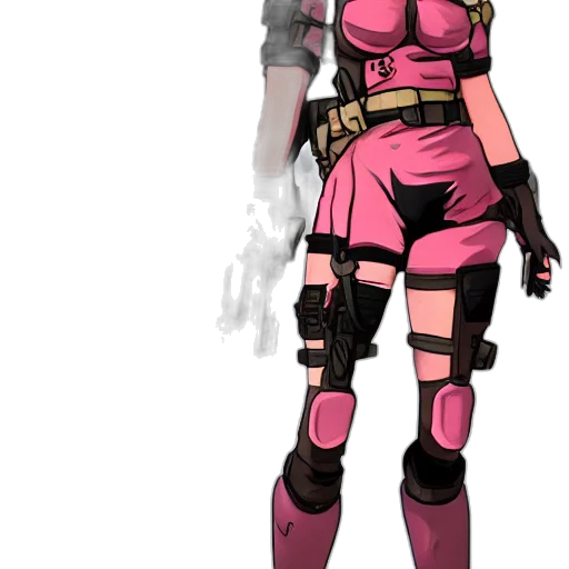 weapon, staff, dress, concept art, cyberpunk, pixel art, comic book art, dark transparent PNG cut-out