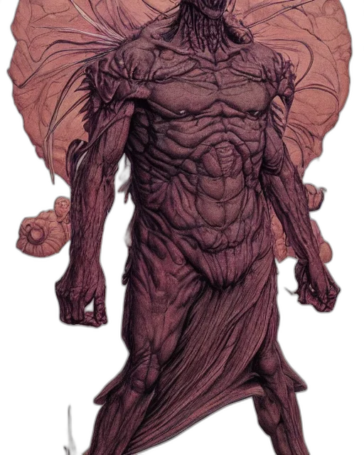 creature, concept art, comic book art, fantasy art, earth tones, dark, medium, shot transparent PNG cut-out