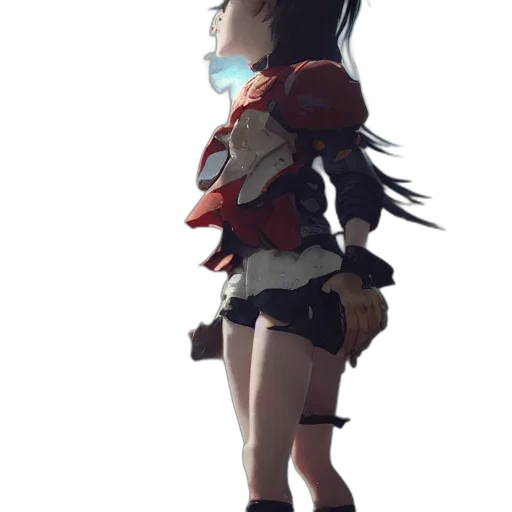 weapon, staff, robot, dress, concept art, 3d render, fantasy art, anime transparent PNG cut-out