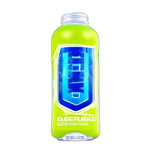 bottle, robot, cyberpunk, vaporwave, 3d render, neon lights, neon, electric transparent PNG cut-out