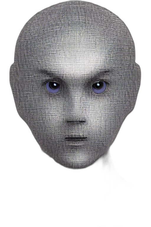 robot, mask, face, creature, 3d render, cyberpunk, photorealistic, vaporwave transparent PNG cut-out