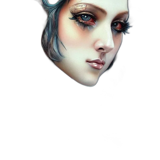 face, mask, crown, robot, fantasy art, photorealistic, concept art, watercolor transparent PNG cut-out