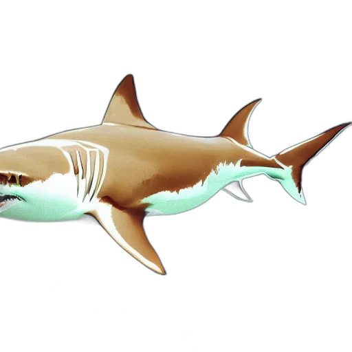 animal, 3d render, concept art, photorealistic, watercolor, underwater, great, white transparent PNG cut-out
