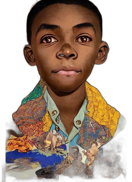 face, mask, jacket, photorealistic, concept art, watercolor, fantasy art, earth tones transparent PNG cut-out