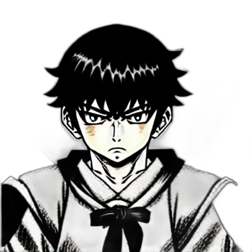 staff, face, anime, cartoon, pixel art, comic book art, monochrome, dark transparent PNG cut-out