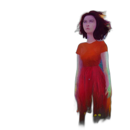 dress, creature, hair, face transparent PNG cut-out