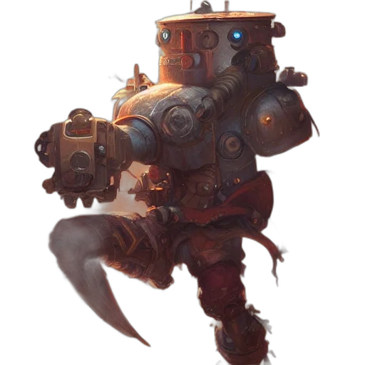robot, weapon, staff, creature transparent PNG cut-out