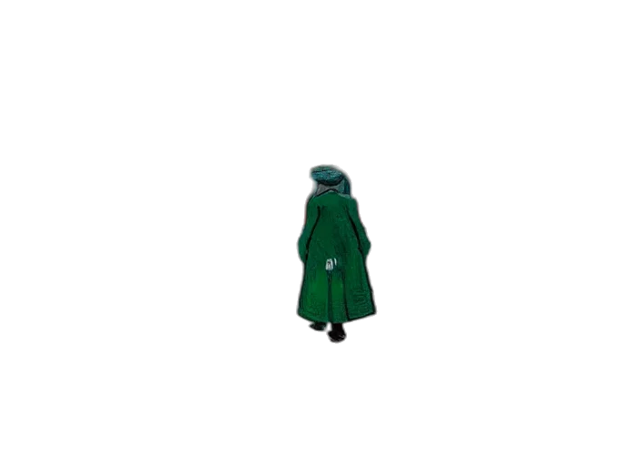 jacket, dress, hat, robot, 3d render, pixel art, concept art, vaporwave transparent PNG cut-out