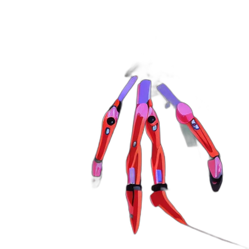 weapon, staff, robot, umbrella, 3d render, concept art, anime, photorealistic transparent PNG cut-out