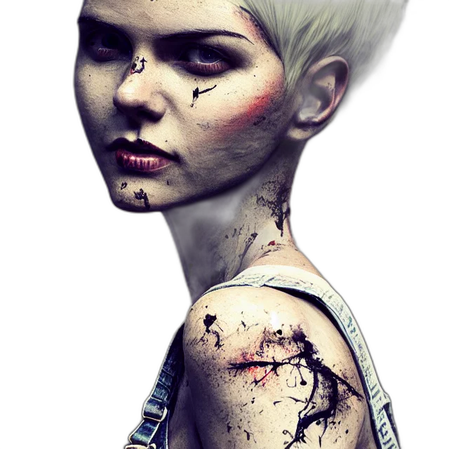 face, cyberpunk, fantasy art, photorealistic, concept art, dark, full, body transparent PNG cut-out