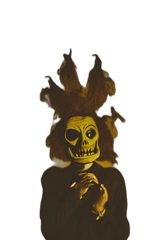 mask, crown, staff, hair transparent PNG cut-out