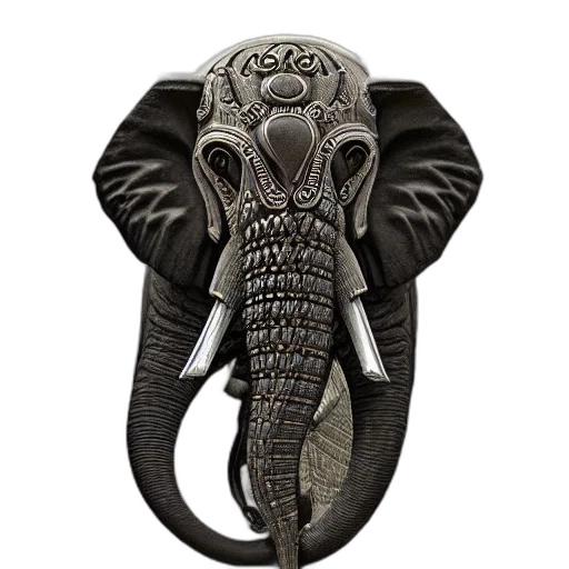 jewelry, animal, staff, mask, photorealistic, 3d render, concept art, elephant transparent PNG cut-out