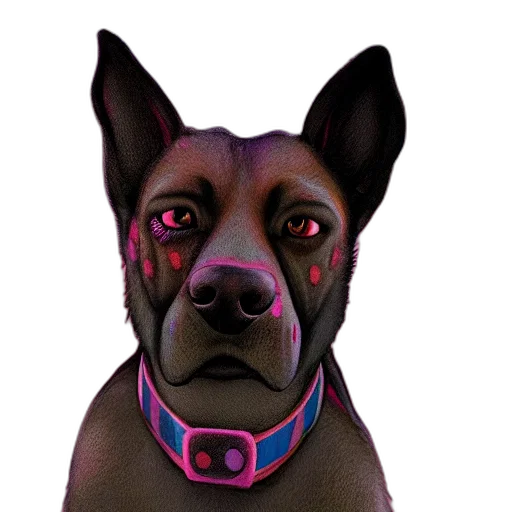 staff, animal, face, creature, 3d render, photorealistic, concept art, cyberpunk transparent PNG cut-out