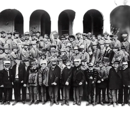 staff, hat, mask, jacket, year transparent PNG cut-out
