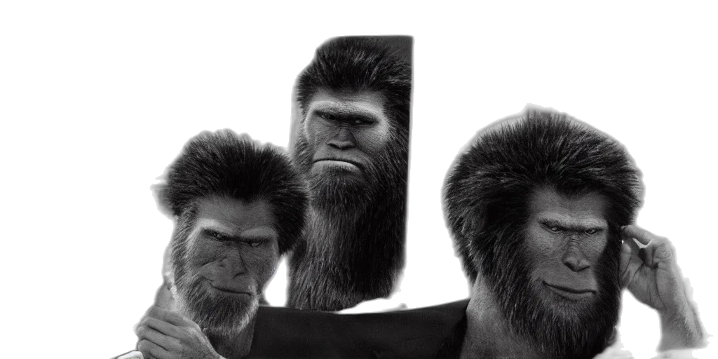 animal, hair, creature, face, concept art, photorealistic, 3d render, ultra transparent PNG cut-out