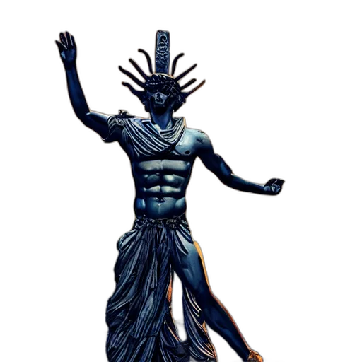 creature, mask, staff, robot, concept art, fantasy art, pixel art, comic book art transparent PNG cut-out