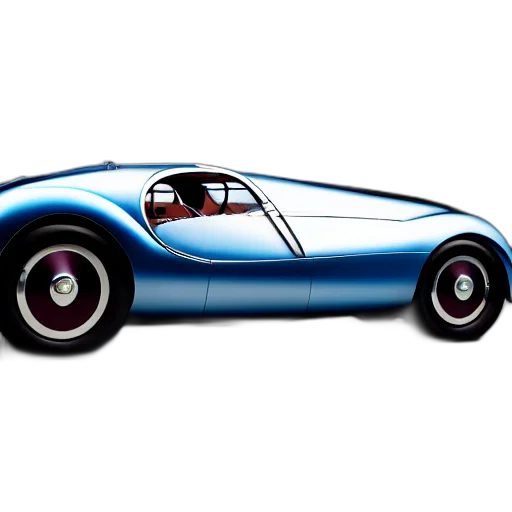 car, concept art, photorealistic, 3d render, cartoon, blue, retro, futuristic transparent PNG cut-out