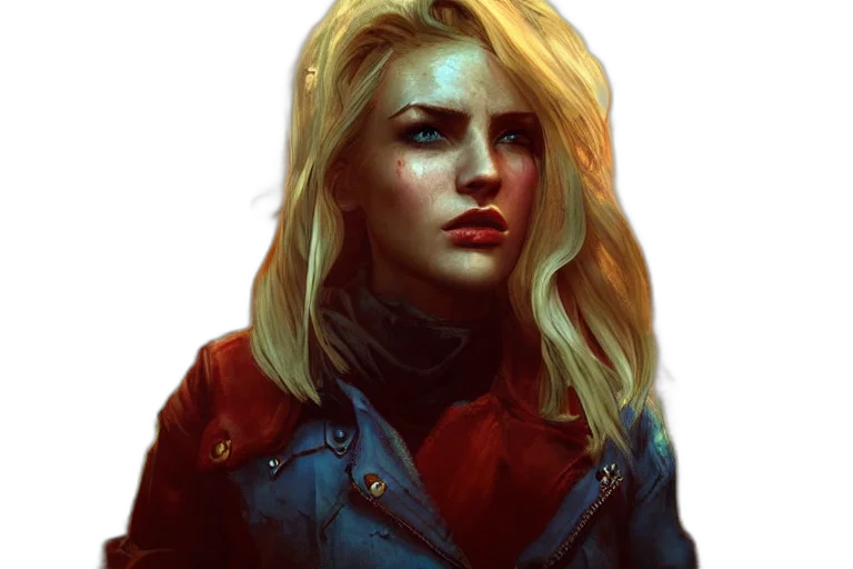 jacket, face, concept art, comic book art transparent PNG cut-out