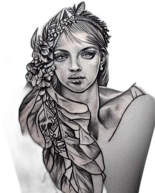jewelry, crown, face, dress, pencil sketch, photorealistic, fantasy art, concept art transparent PNG cut-out