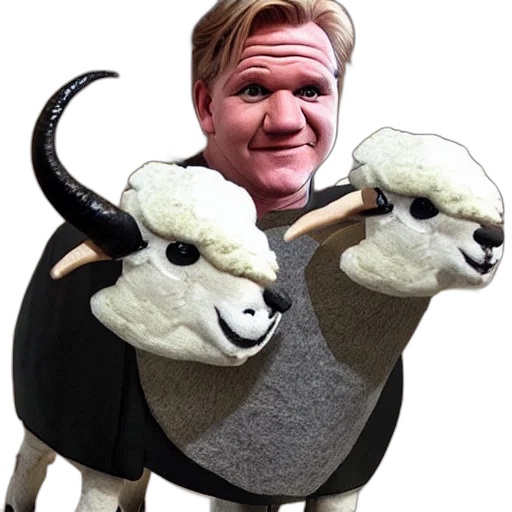 animal, chef, gordon, ramsay, ram, sheep, horns, wool transparent PNG cut-out