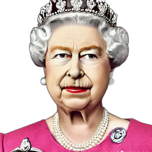 crown, face, jewelry, photorealistic, 3d render, cartoon, queen, england transparent PNG cut-out