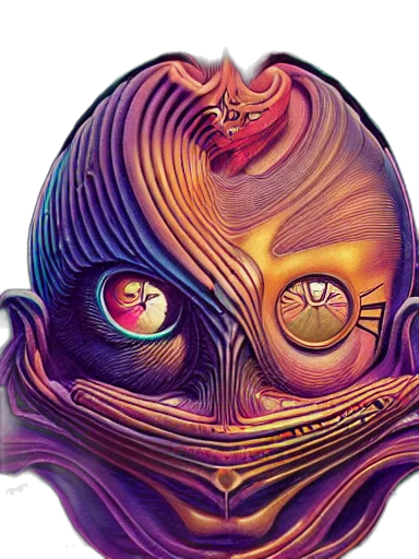 mask, face, creature, robot, concept art, comic book art, cyberpunk, fantasy art transparent PNG cut-out