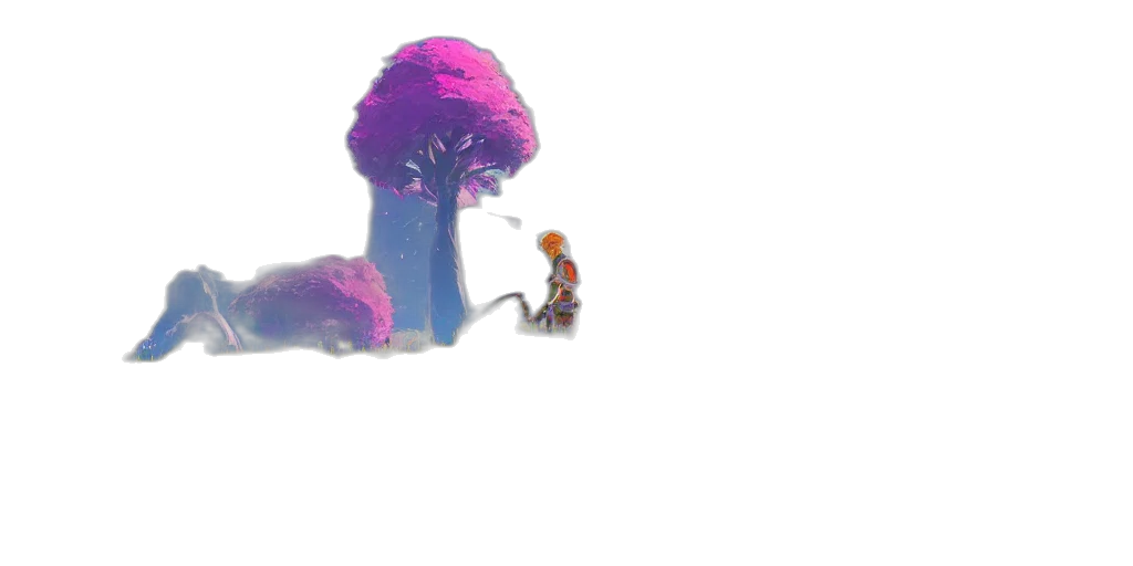tree, creature, robot, crown, concept art, 3d render, pixel art, fantasy art transparent PNG cut-out