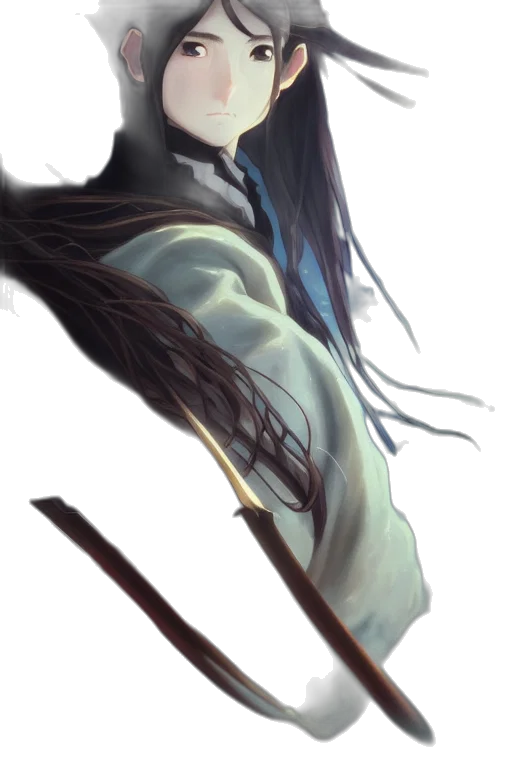 staff, hair, sword, weapon transparent PNG cut-out