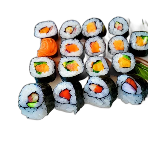 food, weapon, photorealistic, 3d render, photo, michelin, star, sushi transparent PNG cut-out