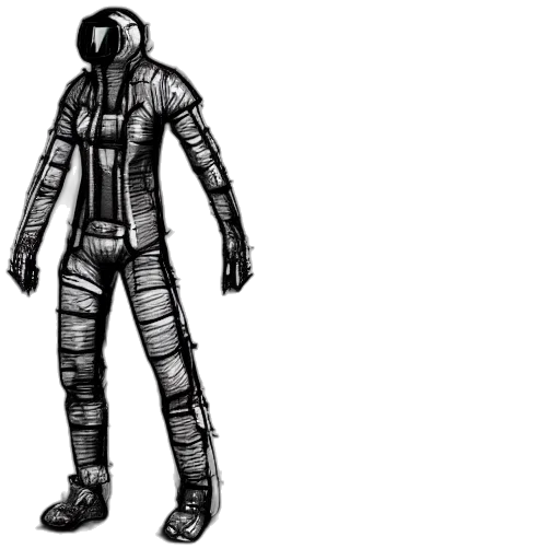 jacket, robot, mask, concept art, cyberpunk, comic book art, 3d render, outer space transparent PNG cut-out