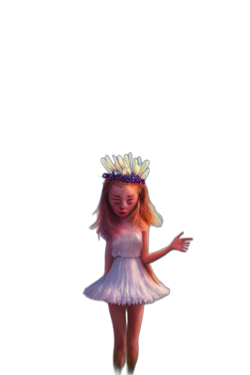 crown, dress, flower, staff transparent PNG cut-out