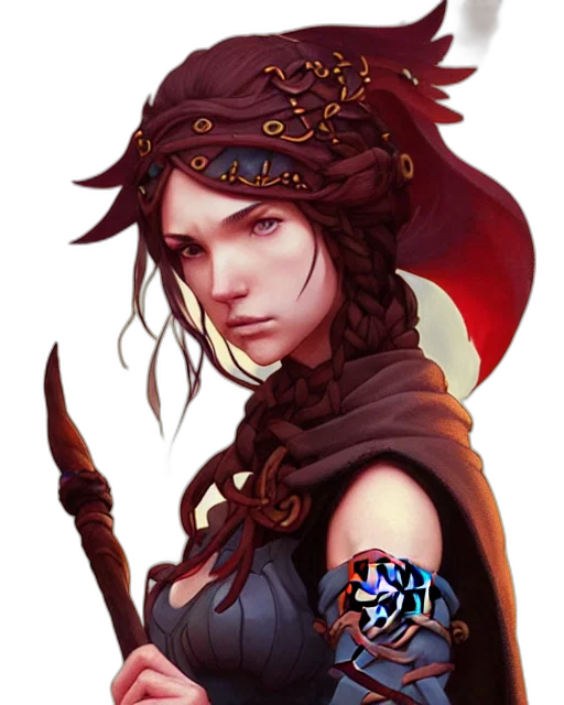 staff, crown, face, fantasy art, concept art, pixel art, comic book art, dark transparent PNG cut-out