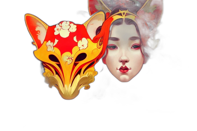 mask, crown, face, fantasy art transparent PNG cut-out