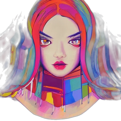 face, mask, jewelry, fantasy art, anime, vaporwave, concept art, outer space transparent PNG cut-out