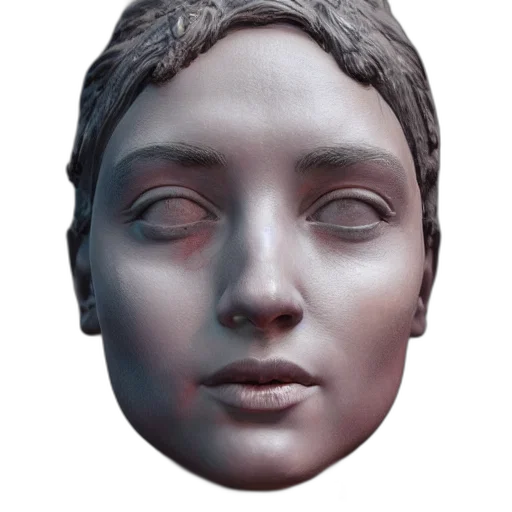 face, mask, crown, jewelry, 3d render, photorealistic, concept art, vaporwave transparent PNG cut-out