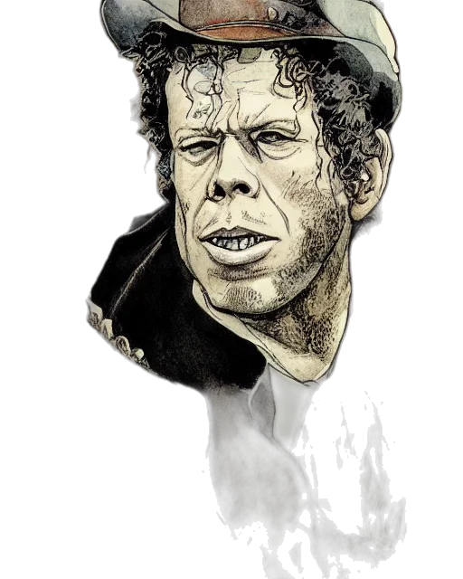 face, hat, photorealistic, comic book art transparent PNG cut-out