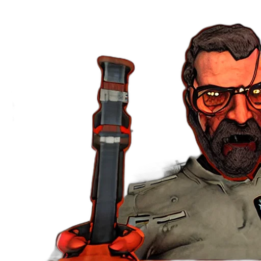 weapon, staff, jacket, mask transparent PNG cut-out