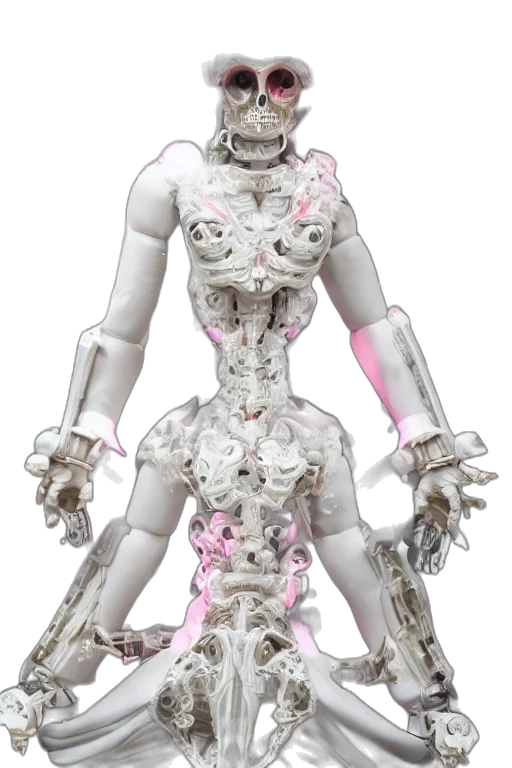robot, jewelry, 3d render, concept art, cyberpunk, full, body, rococo transparent PNG cut-out