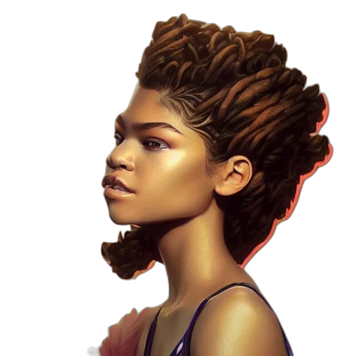 hair, crown, face, photorealistic transparent PNG cut-out