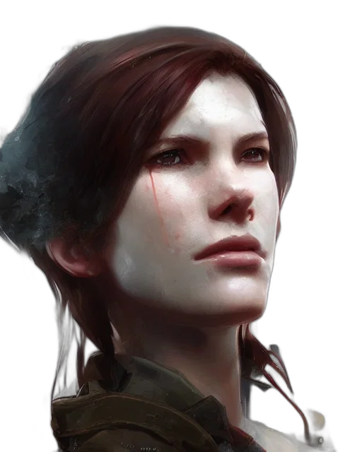 face, staff, concept art, photorealistic, fantasy art, 3d render, dark, earth tones transparent PNG cut-out