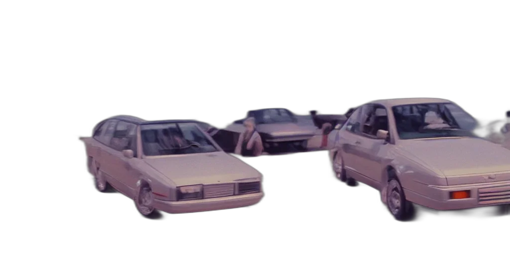 car, weapon, 3d render, vaporwave transparent PNG cut-out
