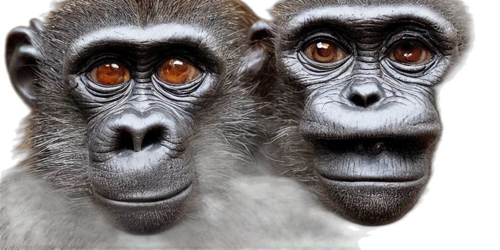 animal, photorealistic, portrait, monkey transparent PNG cut-out