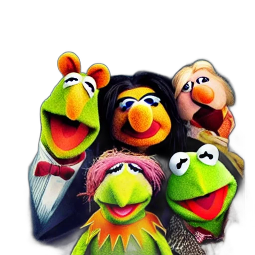 staff, mask, face, animal, concert, poster, muppets, style transparent PNG cut-out