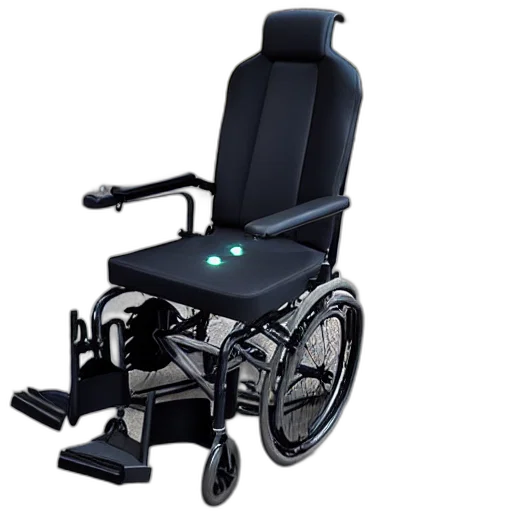 furniture, robot, 3d render, concept art, gaming, wheelchair, product, image transparent PNG cut-out