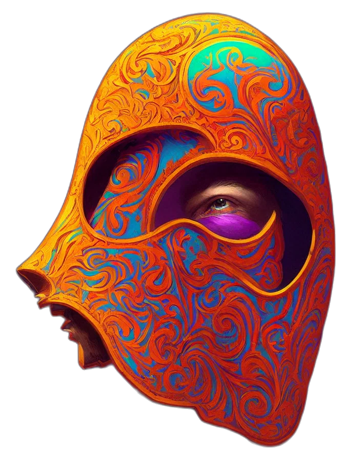 mask, face, robot, concept art transparent PNG cut-out